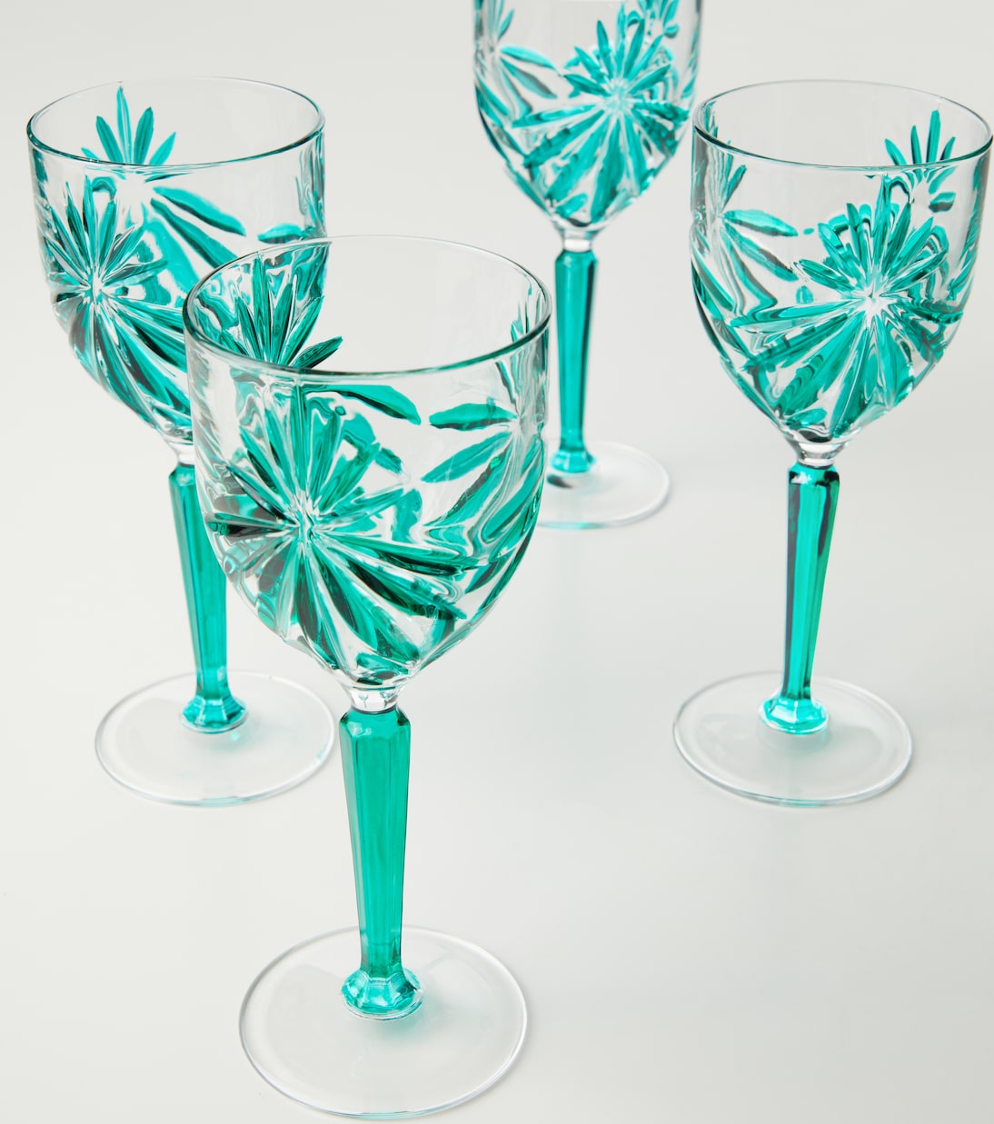 Set of 4 floral crystal wine glasses | Les-Ottomans