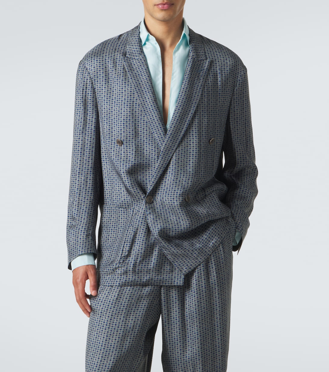 Printed double-breasted blazer | Giorgio Armani