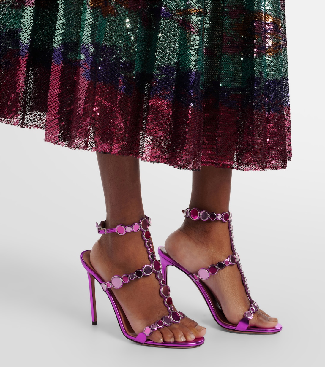 Sandali Afterglow 105 in pelle con cristalli | Aquazzura