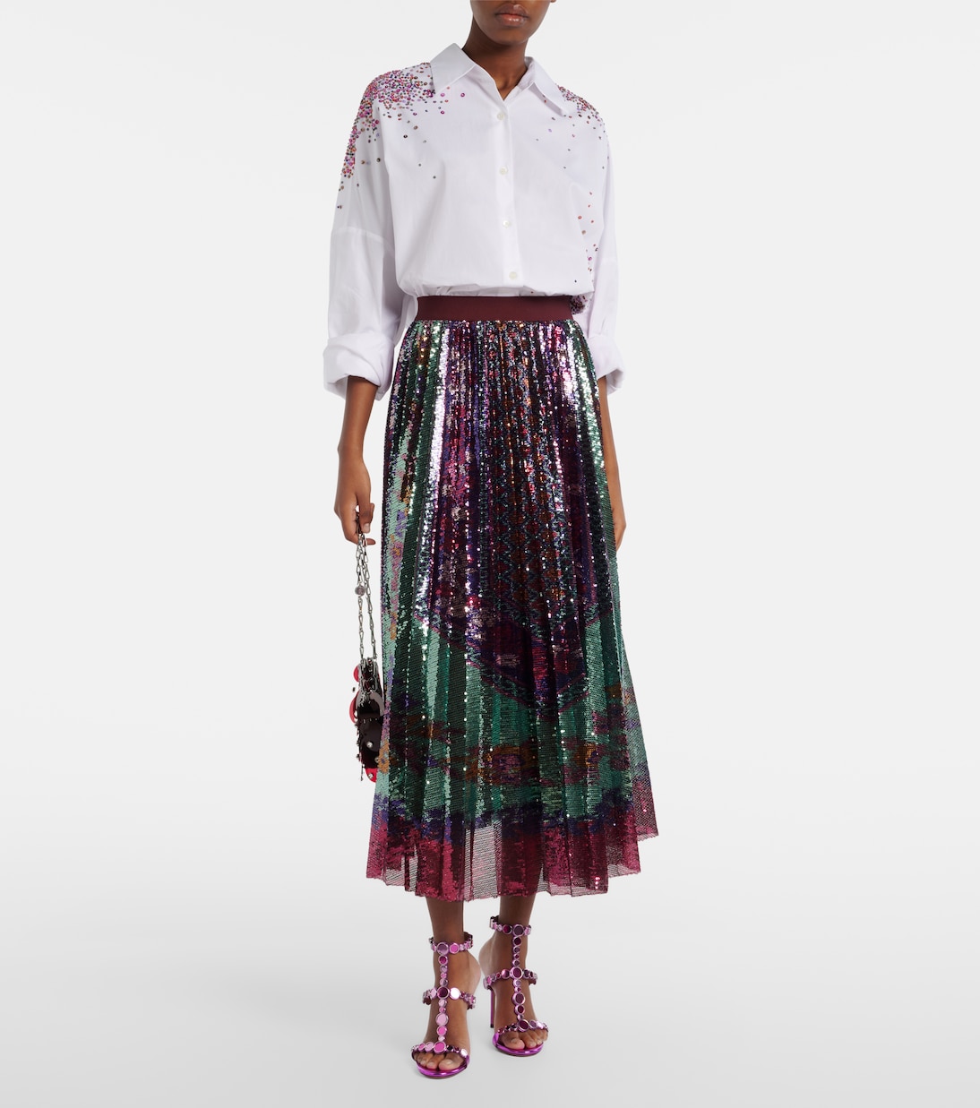 Sandali Afterglow 105 in pelle con cristalli | Aquazzura