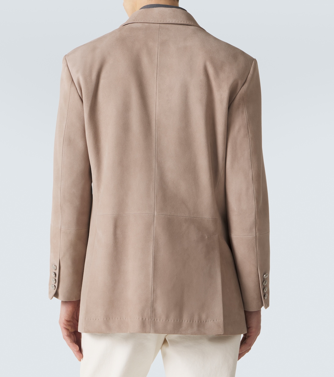 双排扣绒面革西装式外套 | Brunello Cucinelli