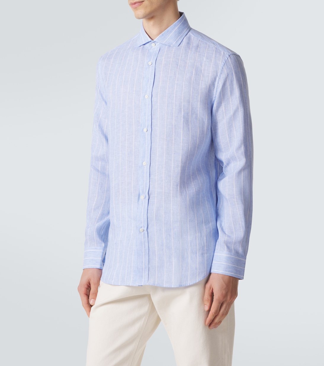 Camicia in lino a righe | Brunello Cucinelli