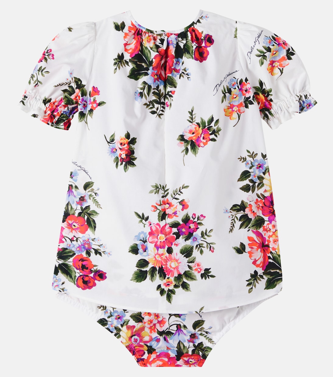 Bébé – Ensemble robe et culotte bloomer en popeline de coton | Dolce&Gabbana Kids