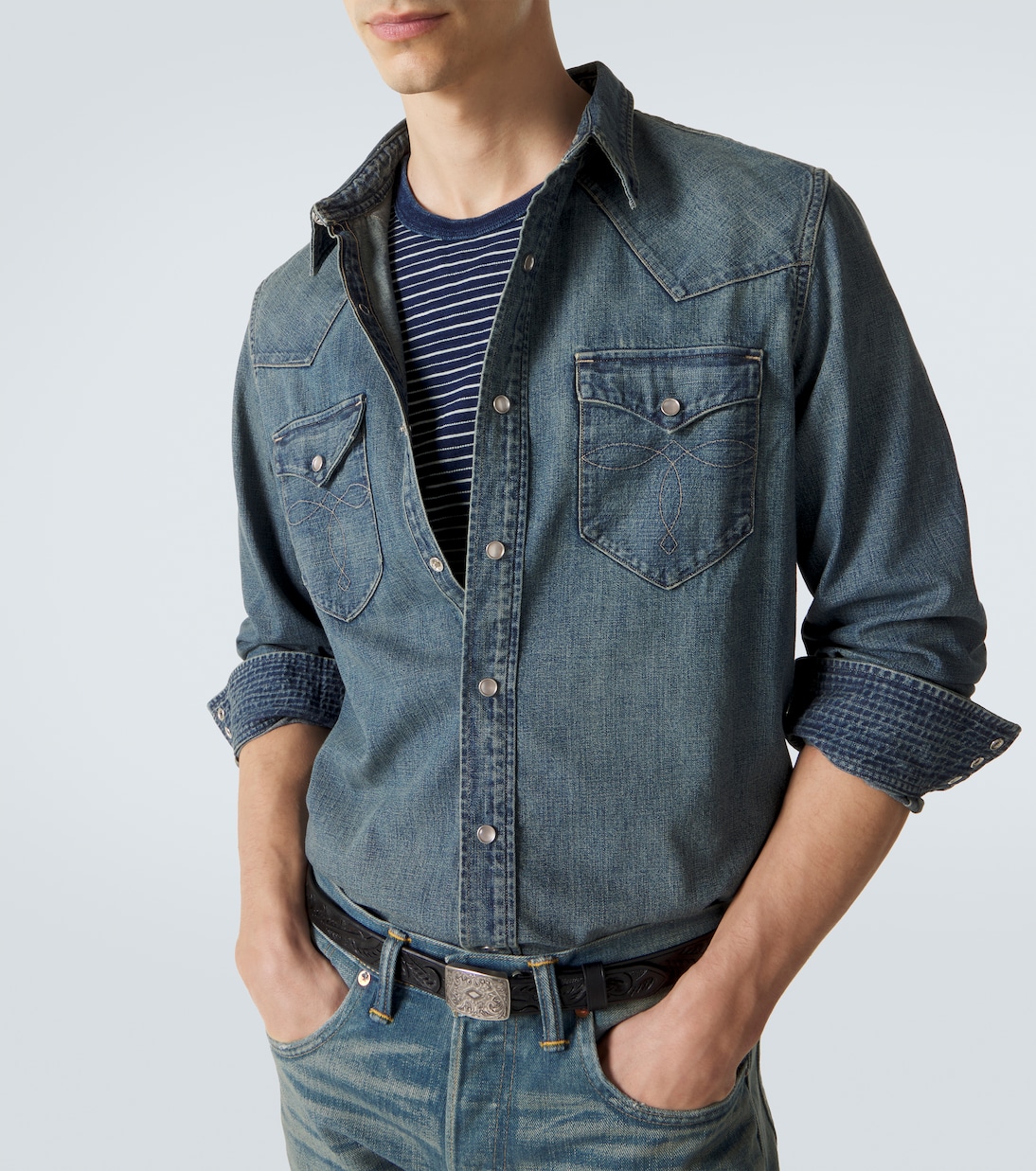 T-shirt en coton rayé | RRL