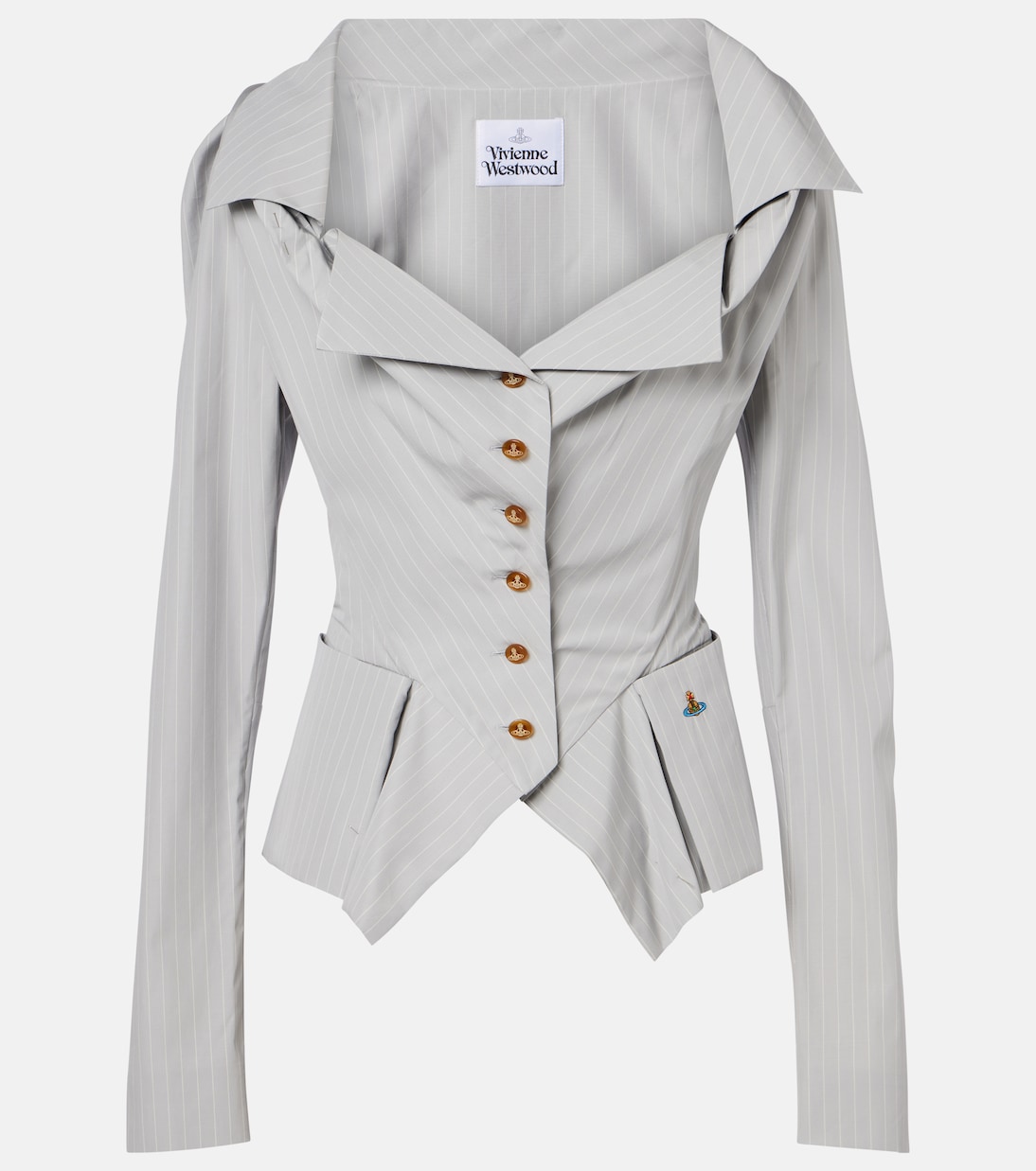 Monday pinstripe peplum cotton shirt | Vivienne Westwood