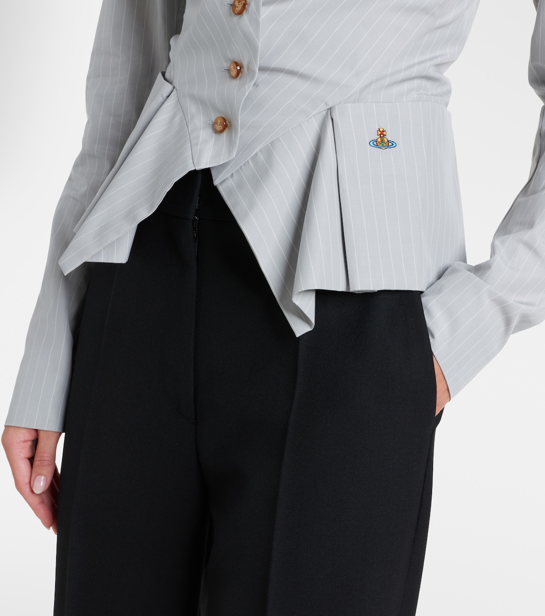 Monday pinstripe peplum cotton shirt | Vivienne Westwood