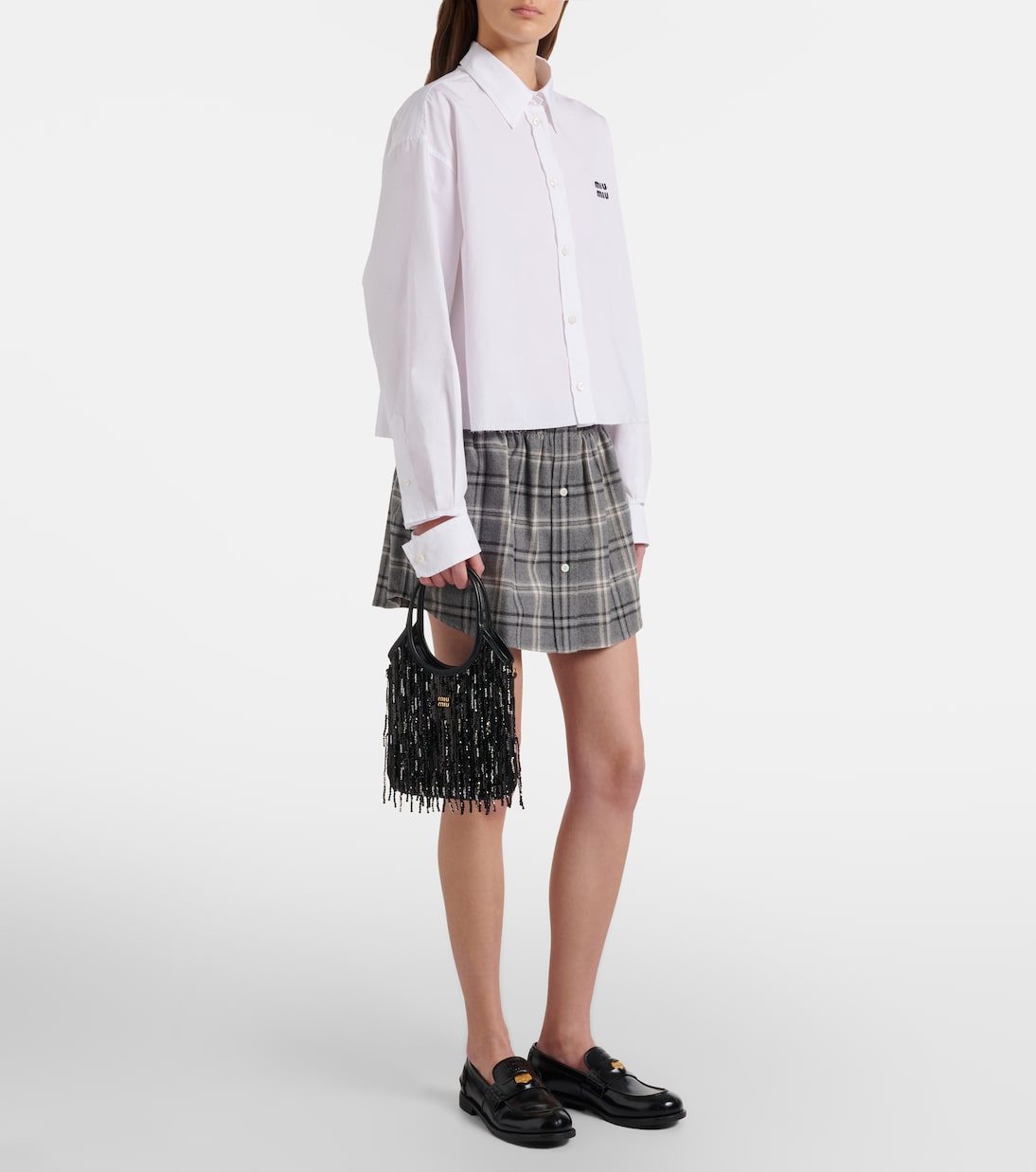 Ivy Medium embellished satin tote bag | Miu Miu