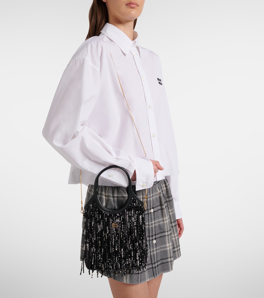 Ivy Medium embellished satin tote bag | Miu Miu