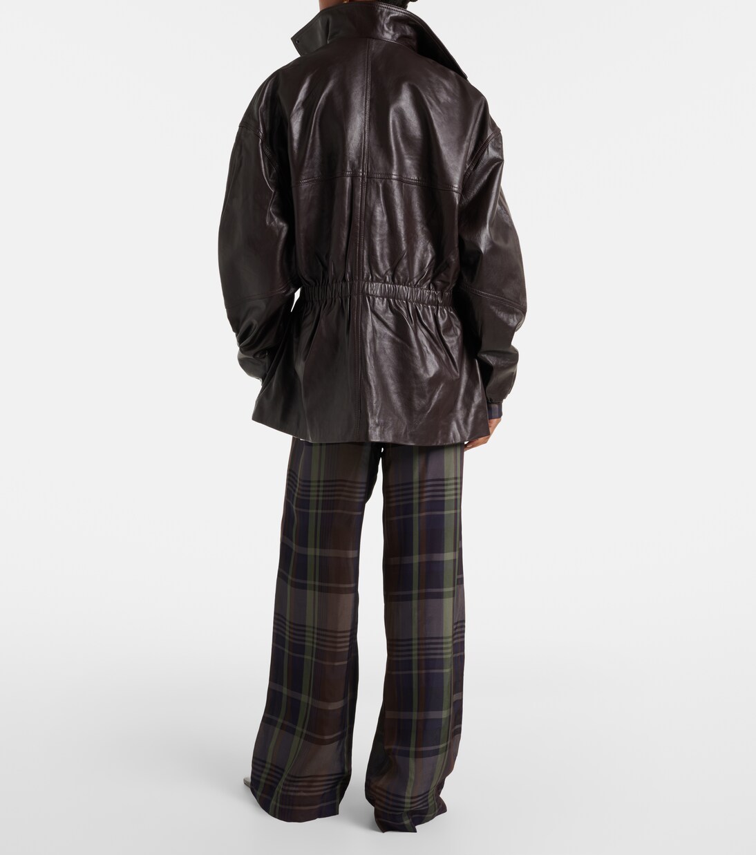 Baxter checked wide-leg pants | The Frankie Shop