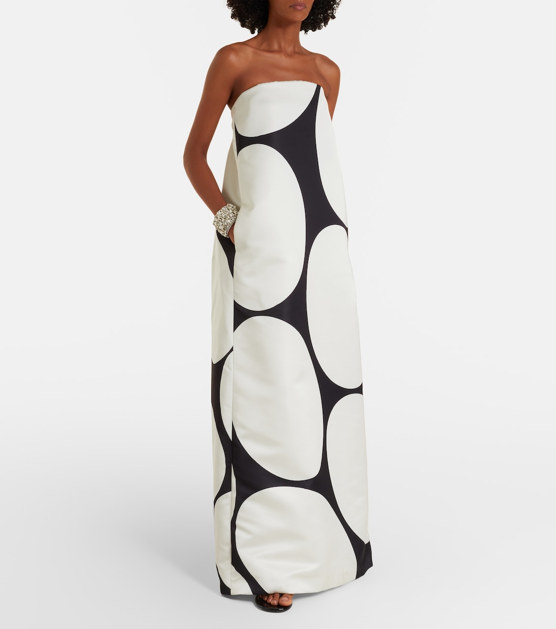 Vestido de fiesta de satén con lunares | Dries Van Noten
