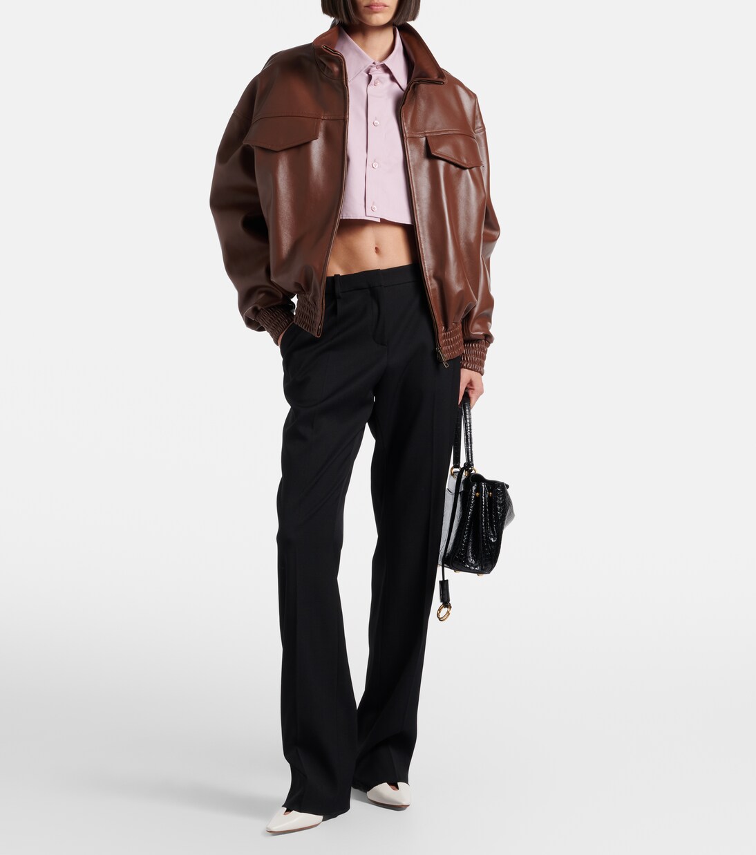 Cropped-Lederjacke | Balenciaga