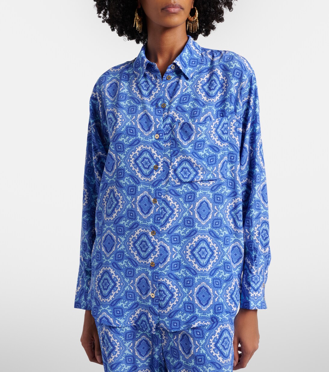 Mykonos printed silk shirt | Heidi Klein