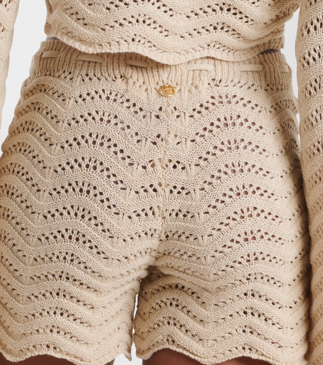 Kim crochet cotton-blend shorts | Bananhot
