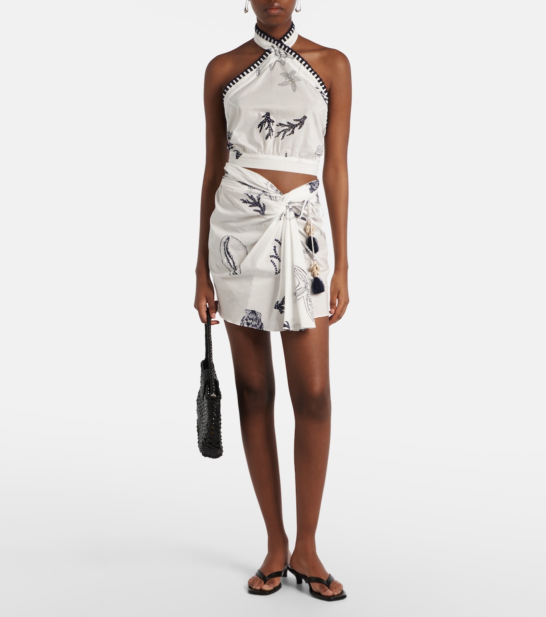 Tilda printed cotton wrap skirt | Poupette St Barth