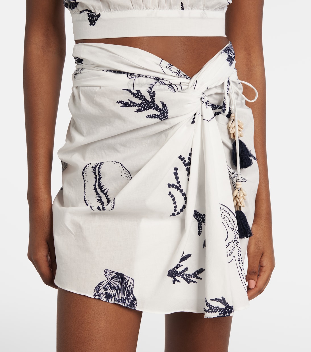 Tilda printed cotton wrap skirt | Poupette St Barth