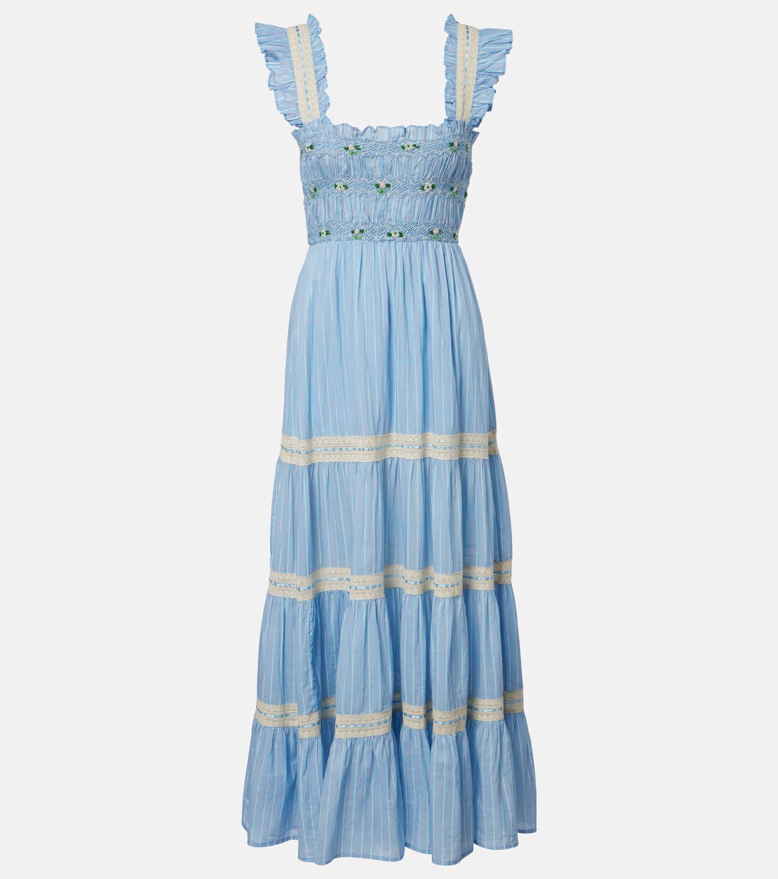 Aubrie lace-trimmed cotton midi dress | Rixo