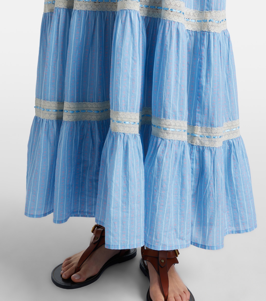 Aubrie lace-trimmed cotton midi dress | Rixo