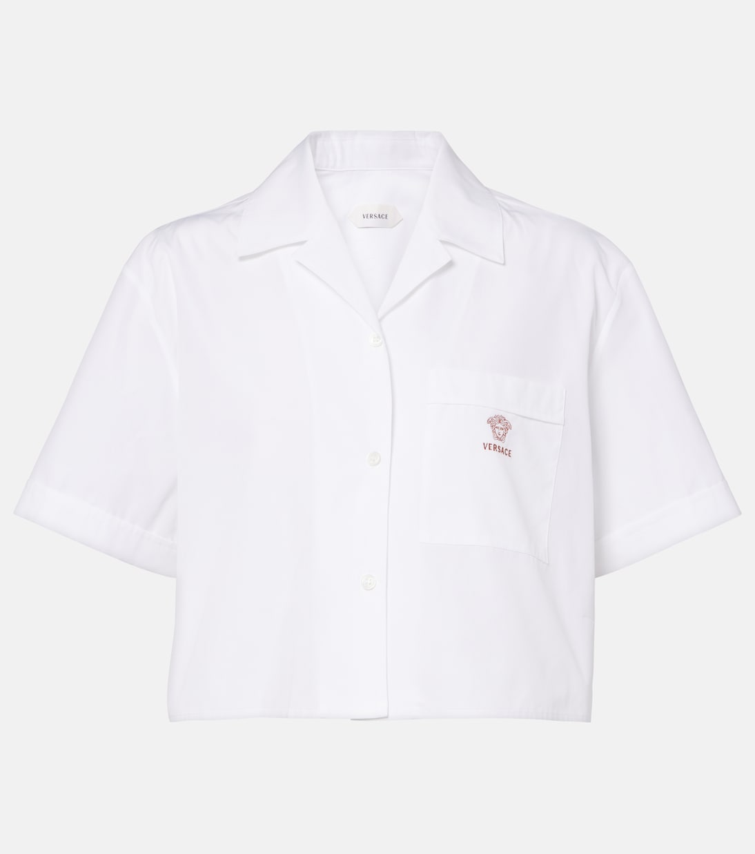 Cropped cotton poplin shirt | Versace