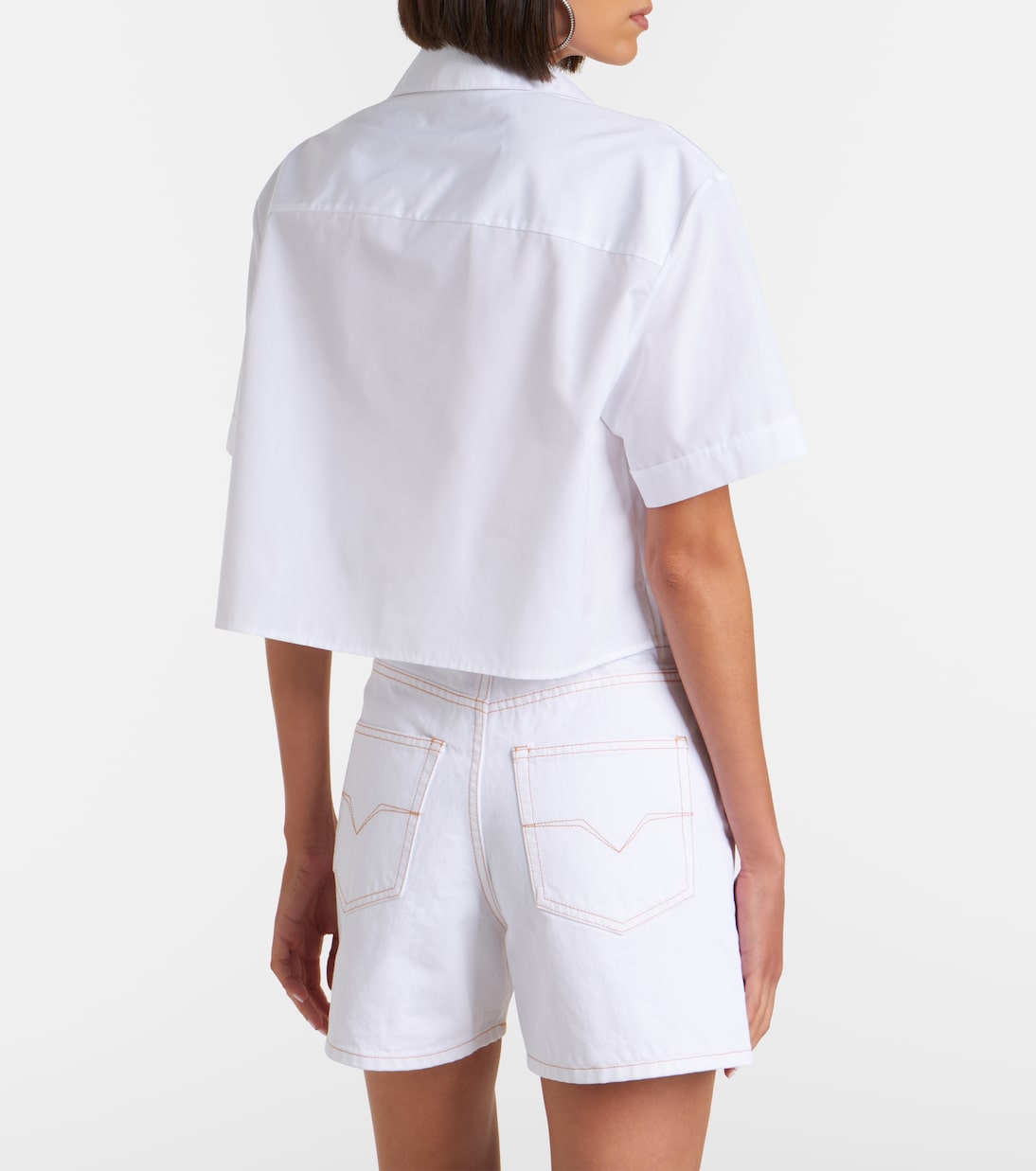Cropped cotton poplin shirt | Versace