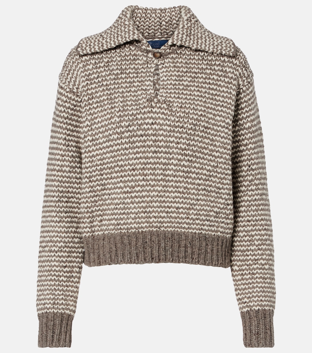 Striped cotton and wool-blend polo sweater | Polo Ralph Lauren