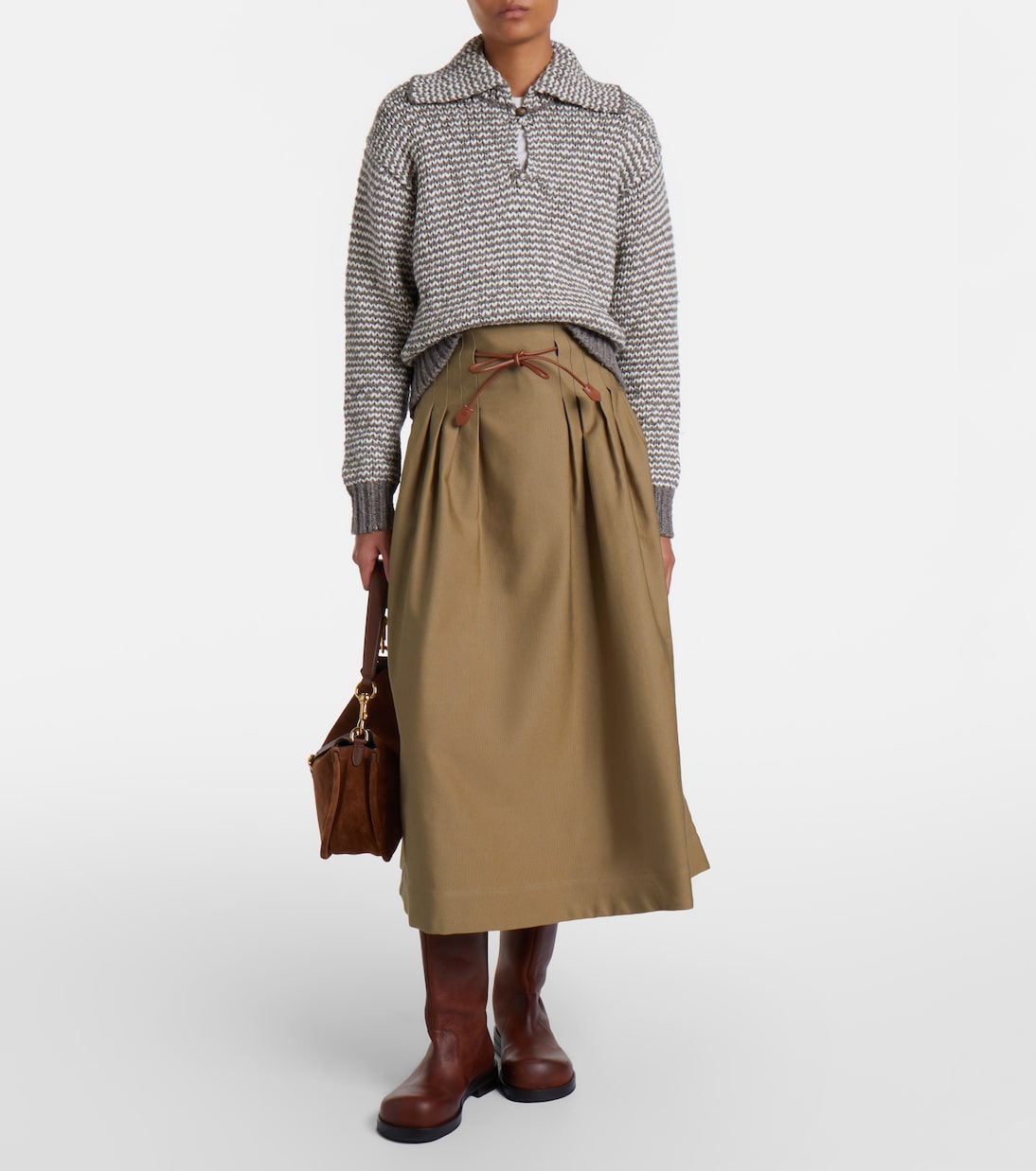 Striped cotton and wool-blend polo sweater | Polo Ralph Lauren