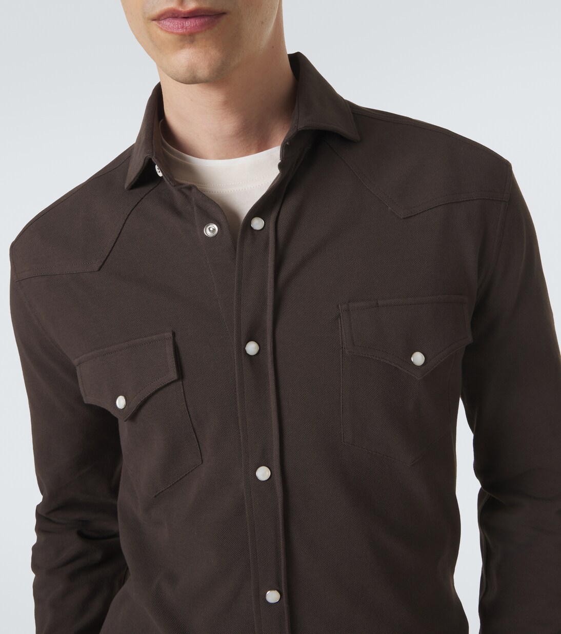 Cotton piqué shirt | Brunello Cucinelli