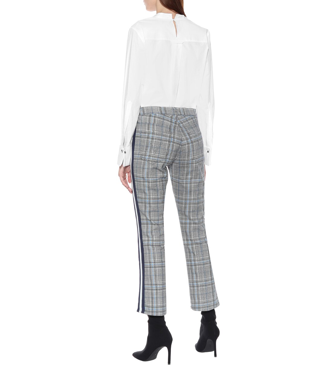 Pantalon The Insider Ankle en coton à carreaux | Mother