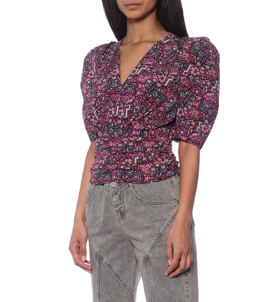 Top Rincky imprimé en soie mélangée | Isabel Marant