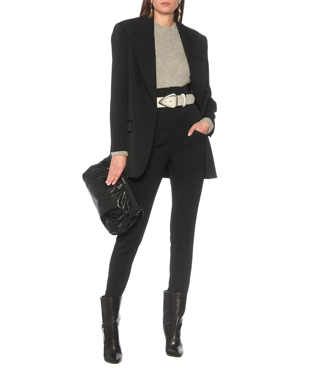 Pantalon slim Padme à taille haute en laine | Isabel Marant