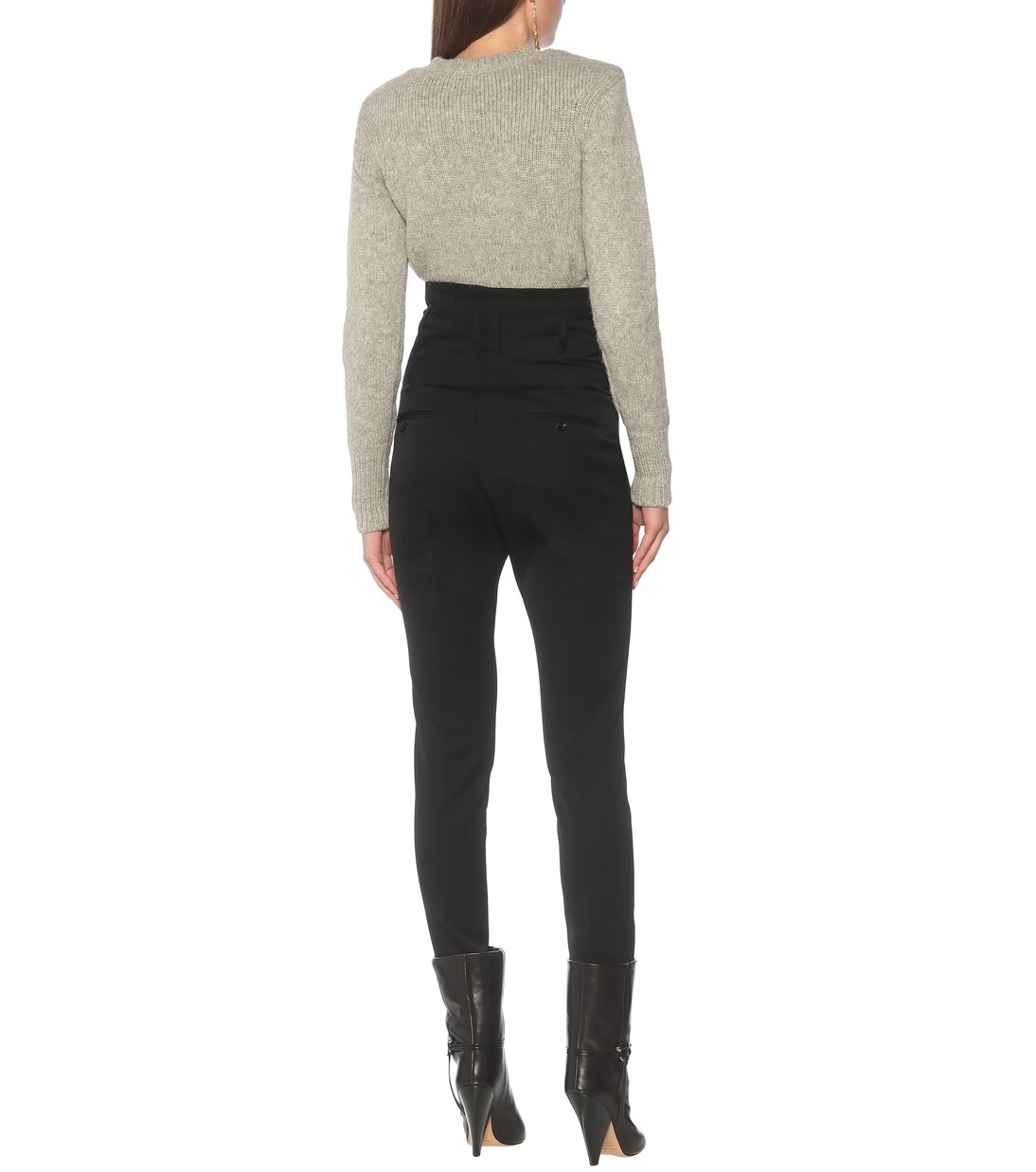 Pantalon slim Padme à taille haute en laine | Isabel Marant