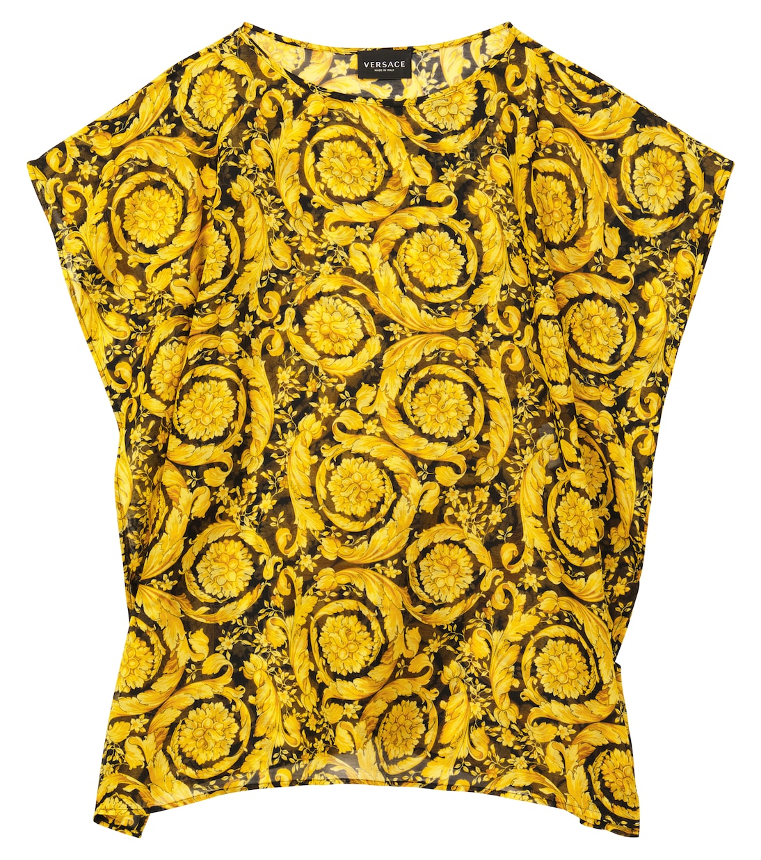Cafetan Baroque imprimé en coton et soie | Versace Kids
