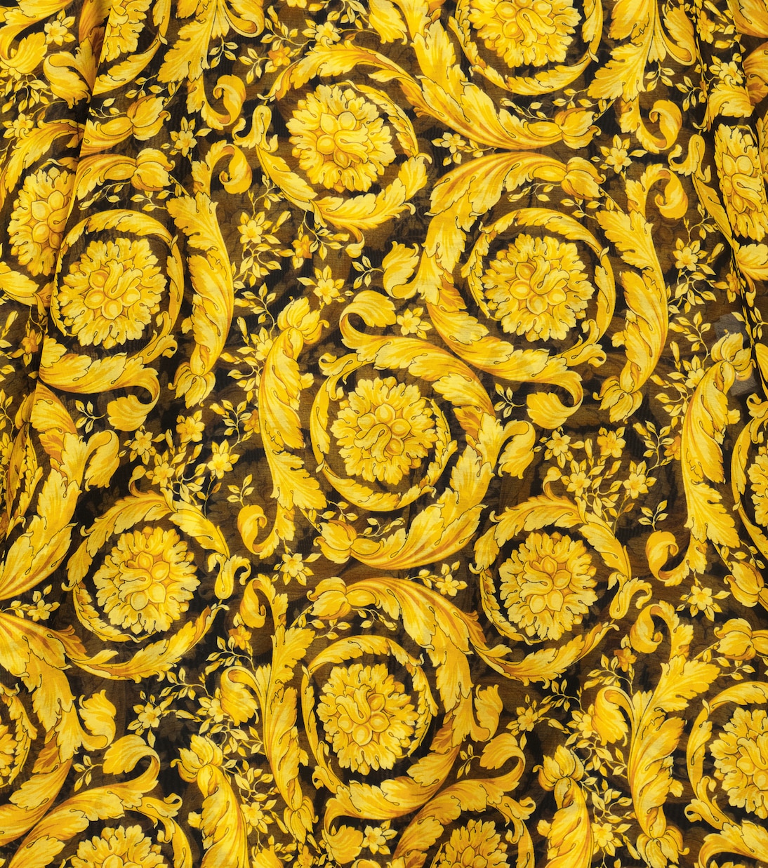 Cafetan Baroque imprimé en coton et soie | Versace Kids