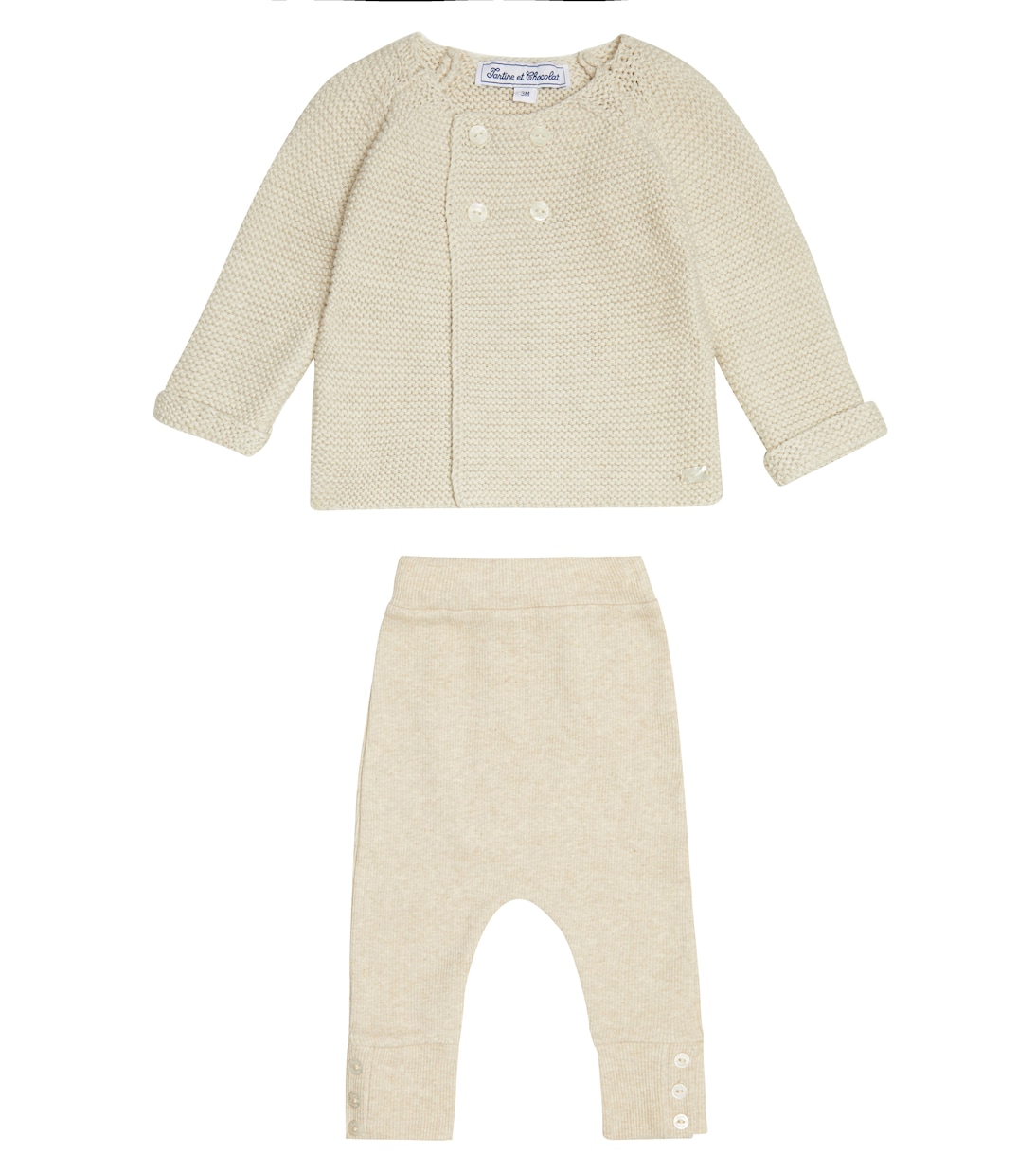 Baby cotton cardigan, leggings and bootie set | Tartine et Chocolat