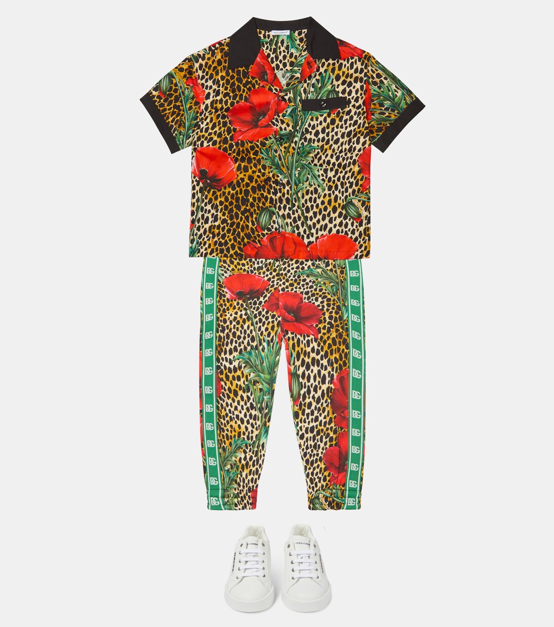 Printed cotton sweatpants | Dolce&Gabbana Kids