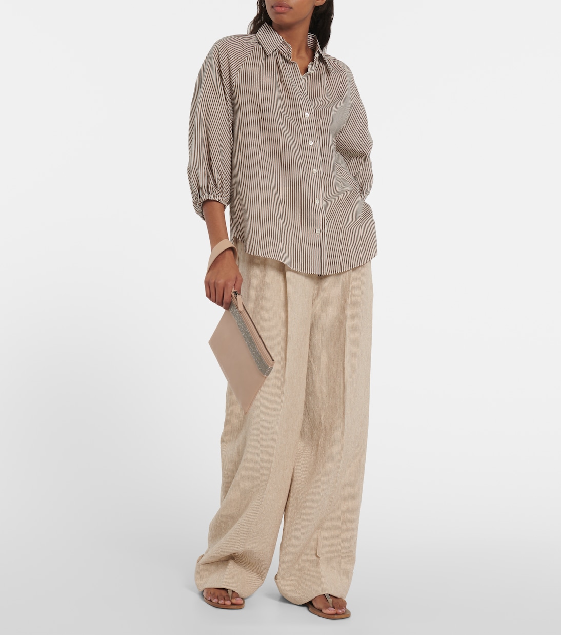 Embellished suede thong sandals | Brunello Cucinelli