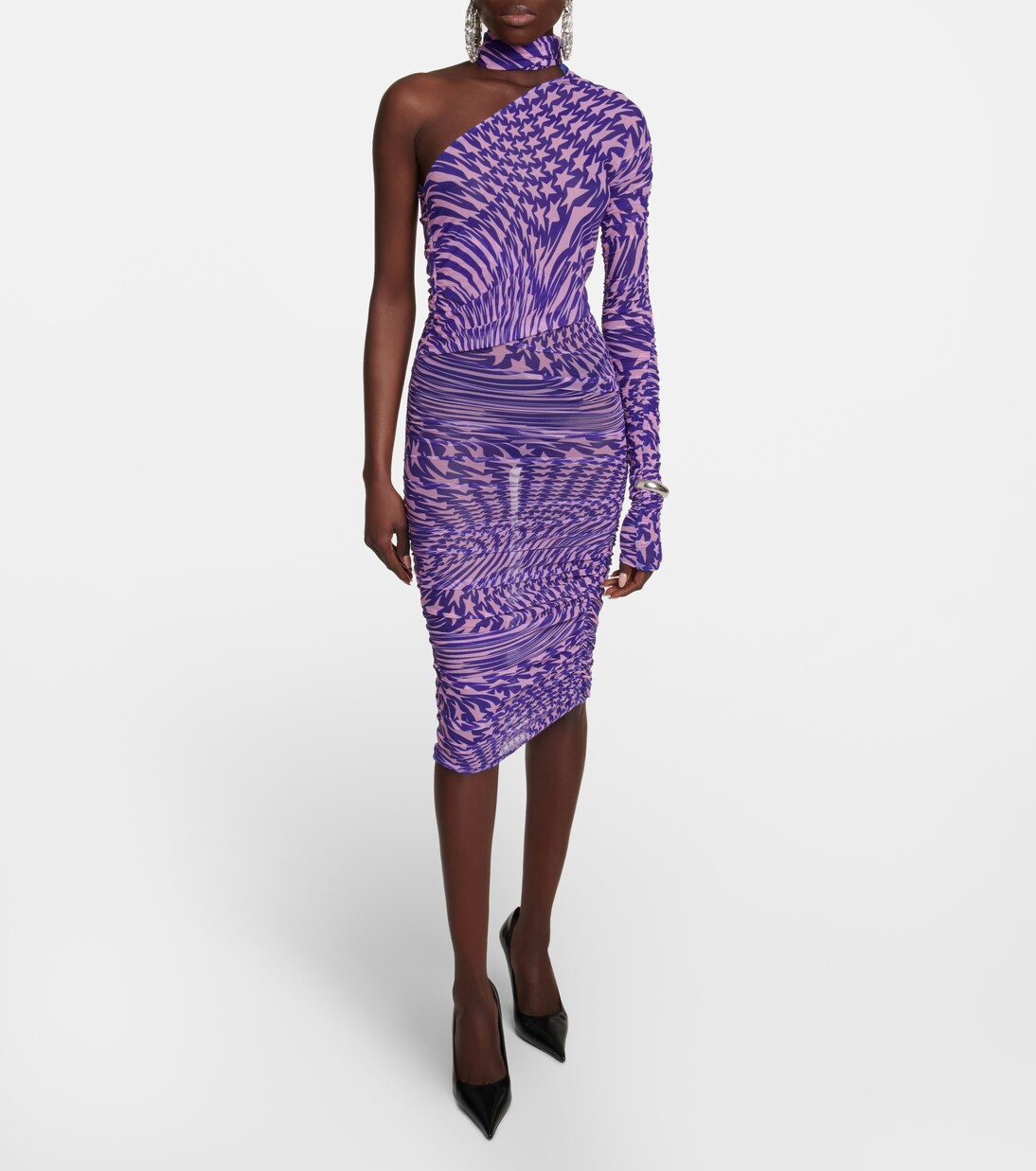 Robe imprimée en résille | Mugler