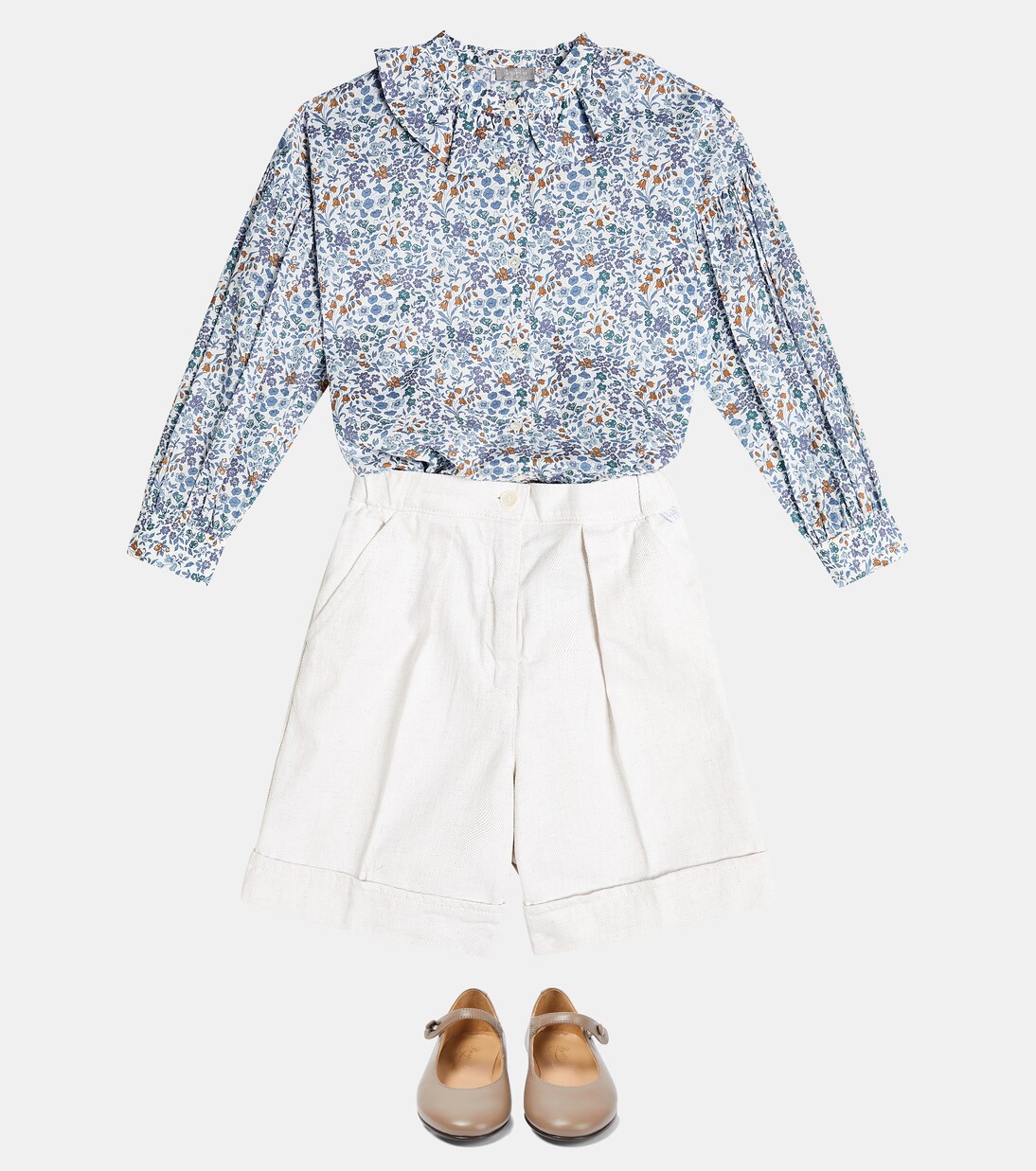 Floral cotton poplin shirt | Il Gufo