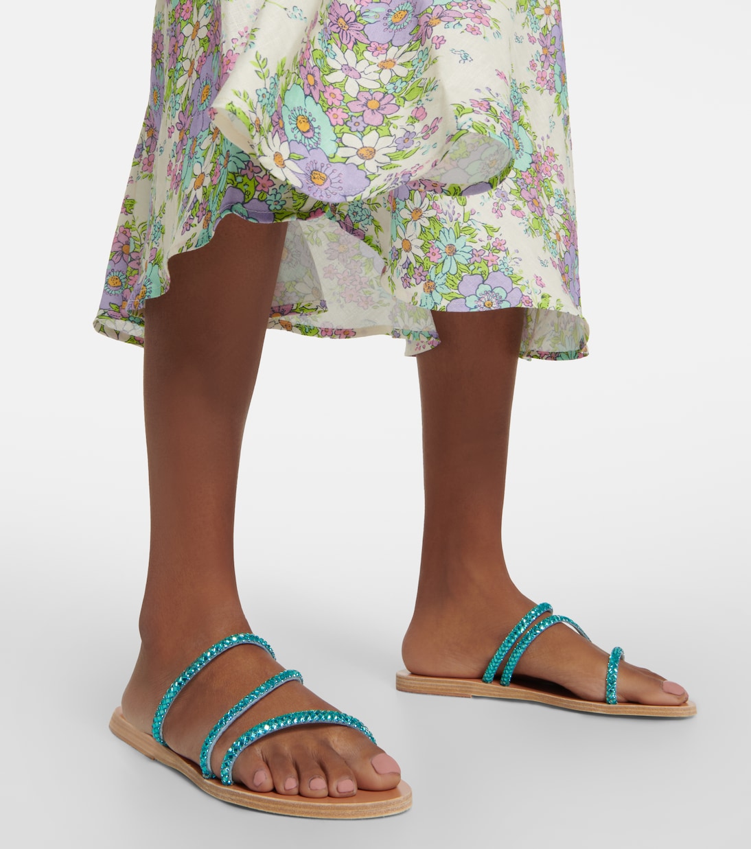 Verzierte Sandalen Polytimi aus Leder | Ancient Greek Sandals