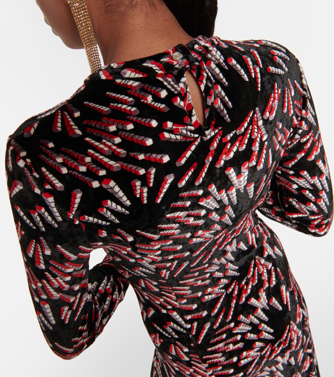 Robe longue imprimée en velours | Rabanne