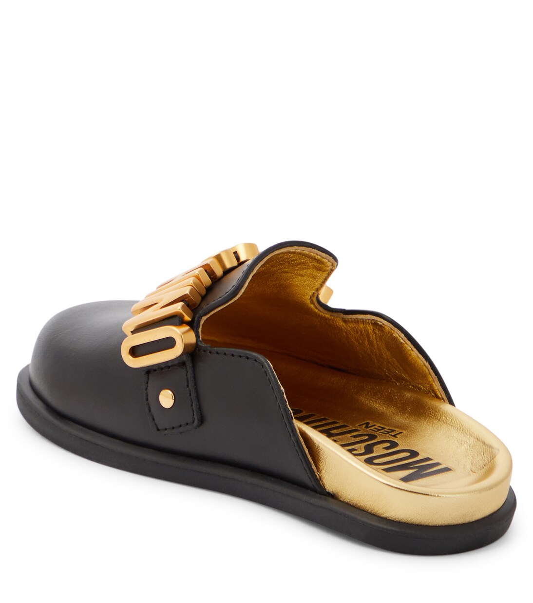 Logo leather mules | Moschino Kids