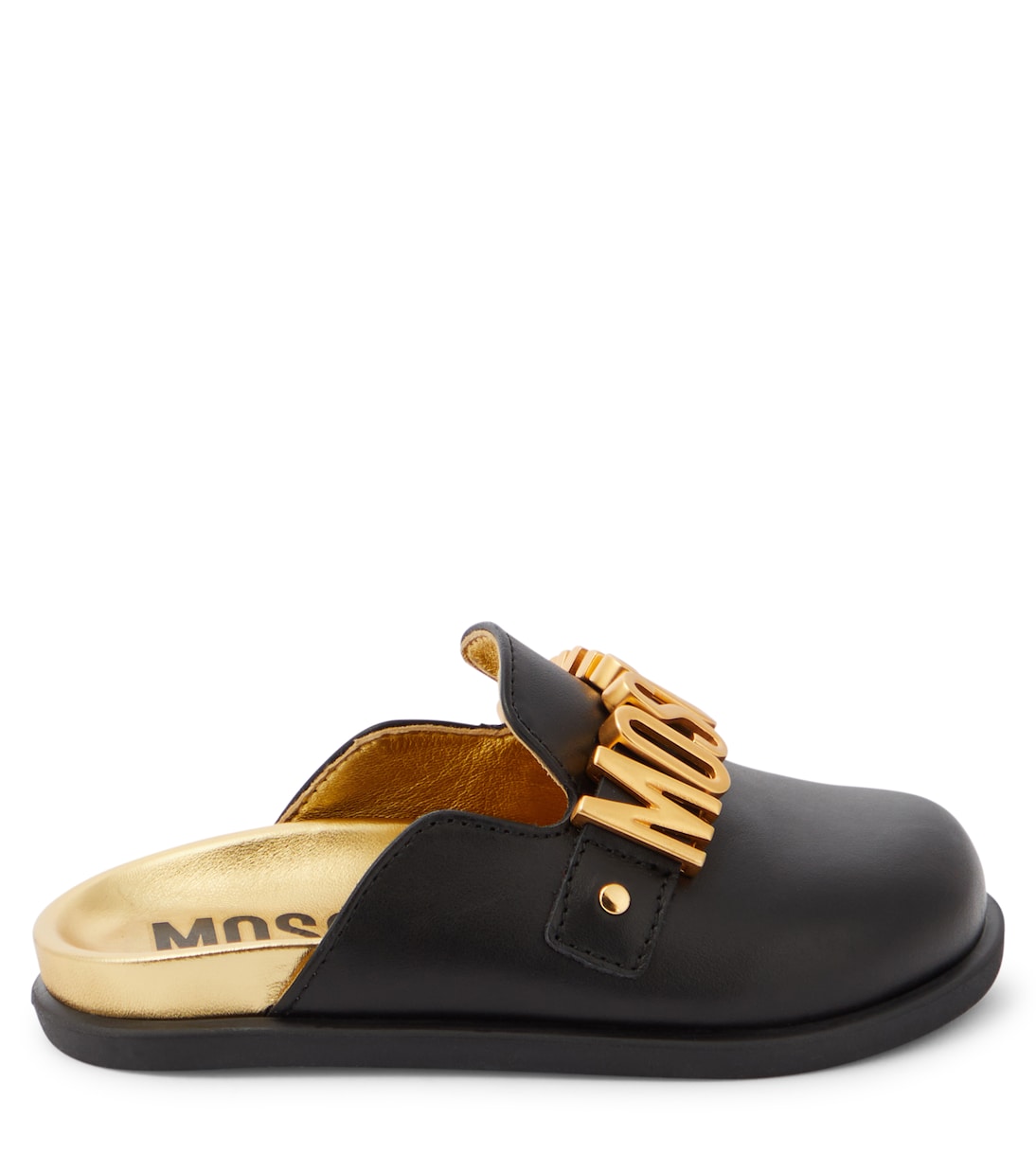 Logo leather mules | Moschino Kids