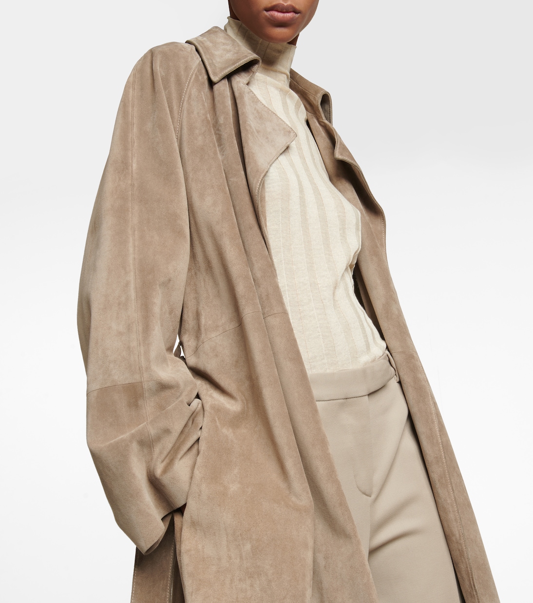Poseidone suede coat | The Row