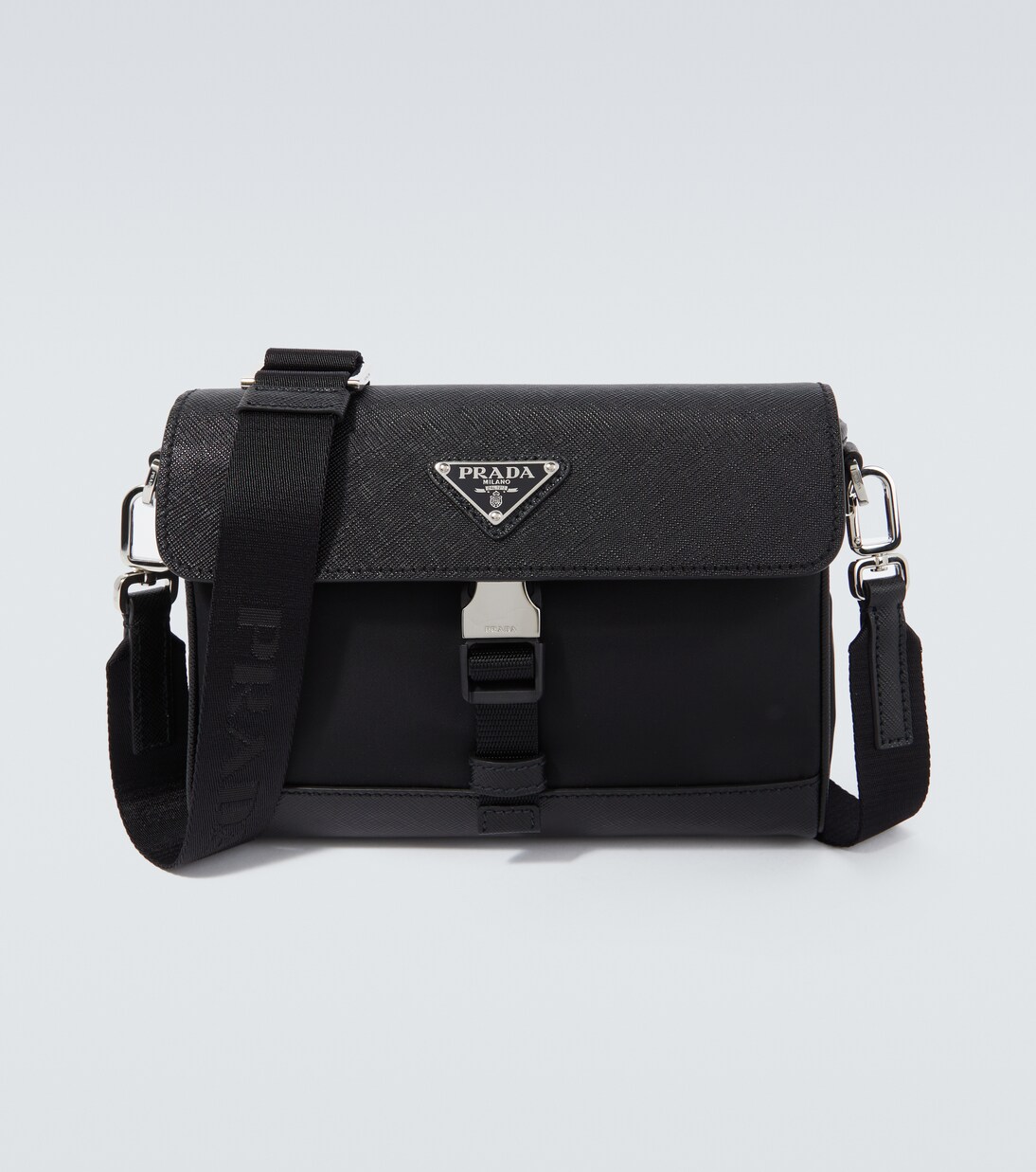 Re-Nylon leather-trimmed crossbody bag | Prada