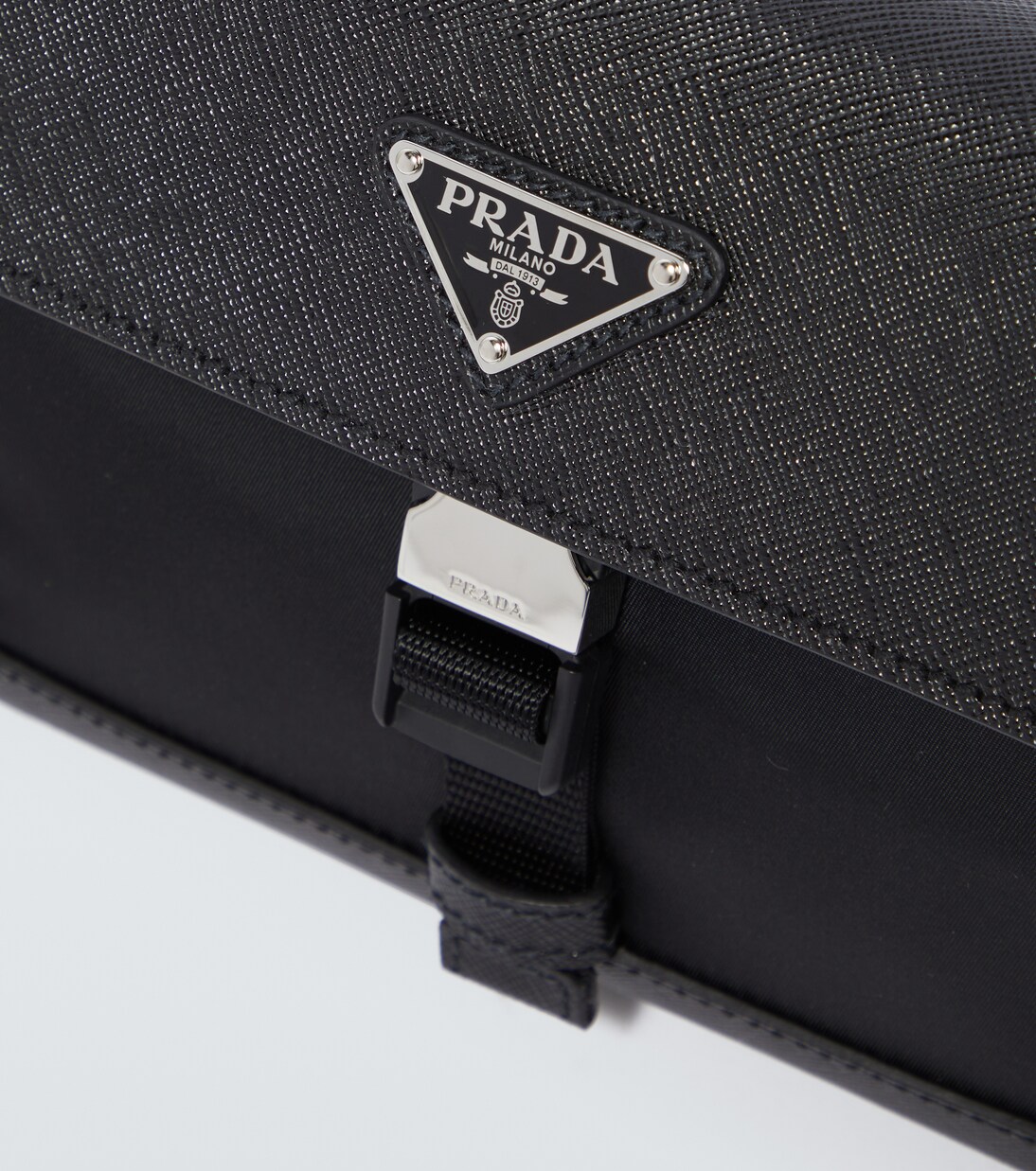 Re-Nylon leather-trimmed crossbody bag | Prada