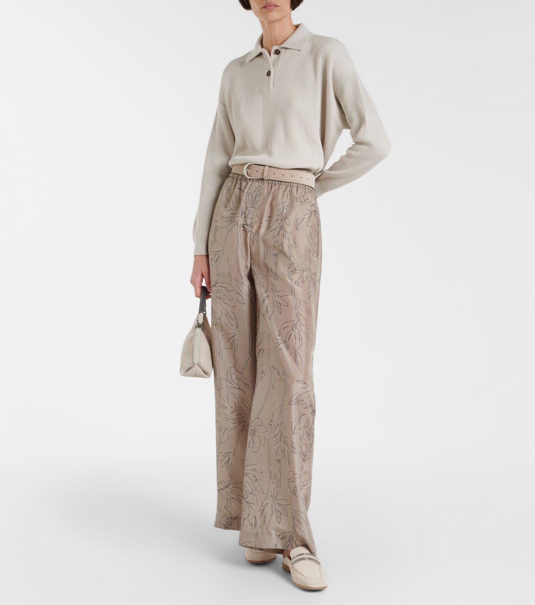 Weite Hose aus Seide | Brunello Cucinelli