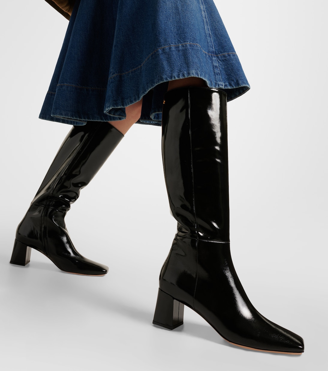 55 patent leather knee-high boots | Gianvito Rossi