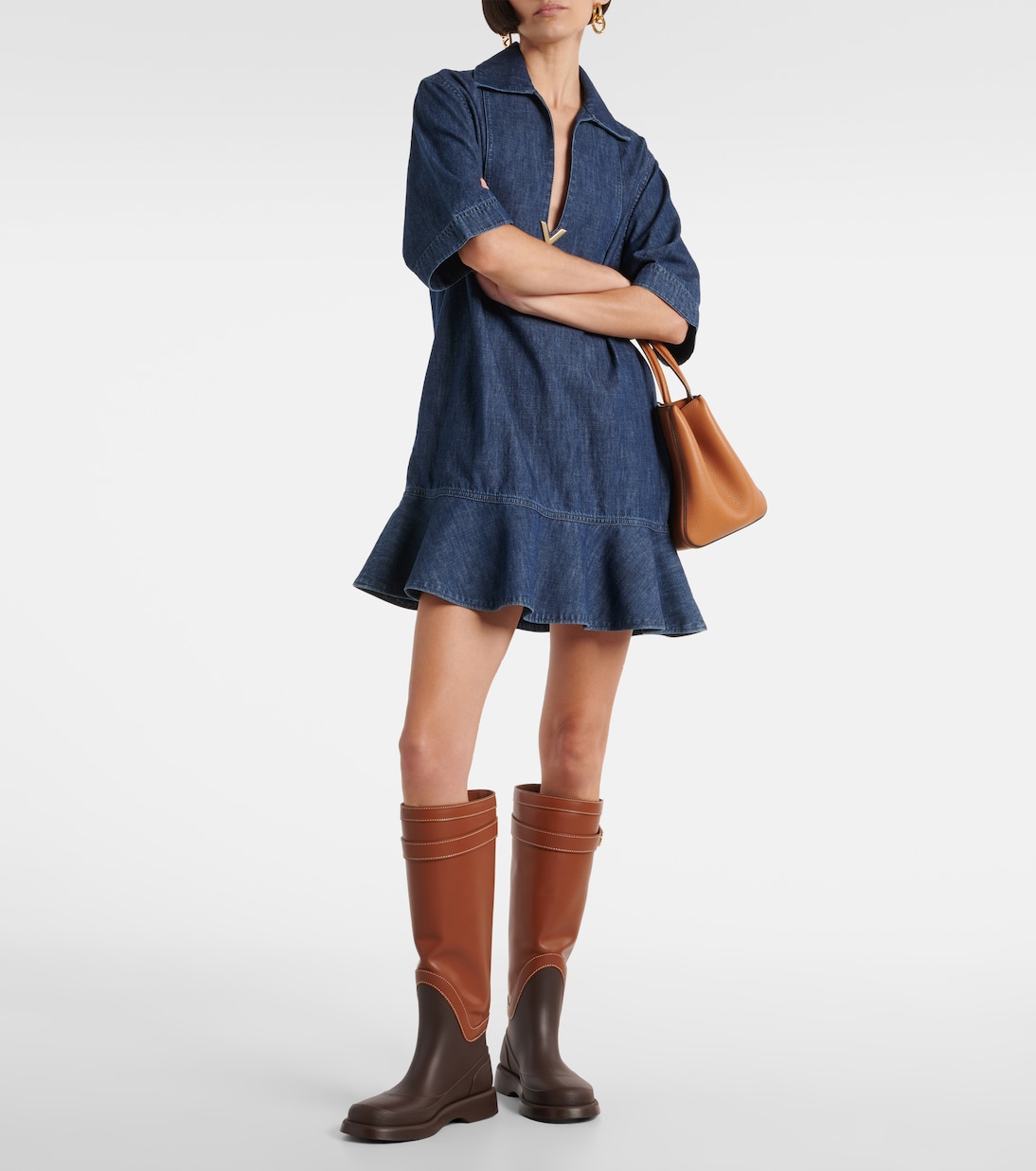 VLogo Bold leather knee-high boots | Valentino Garavani