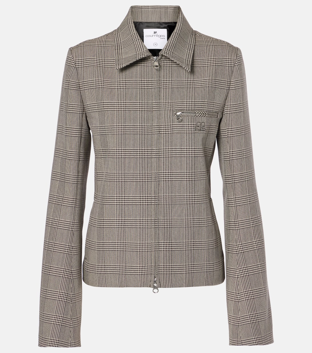 Prince of Wales check wool-blend jacket | Courrèges