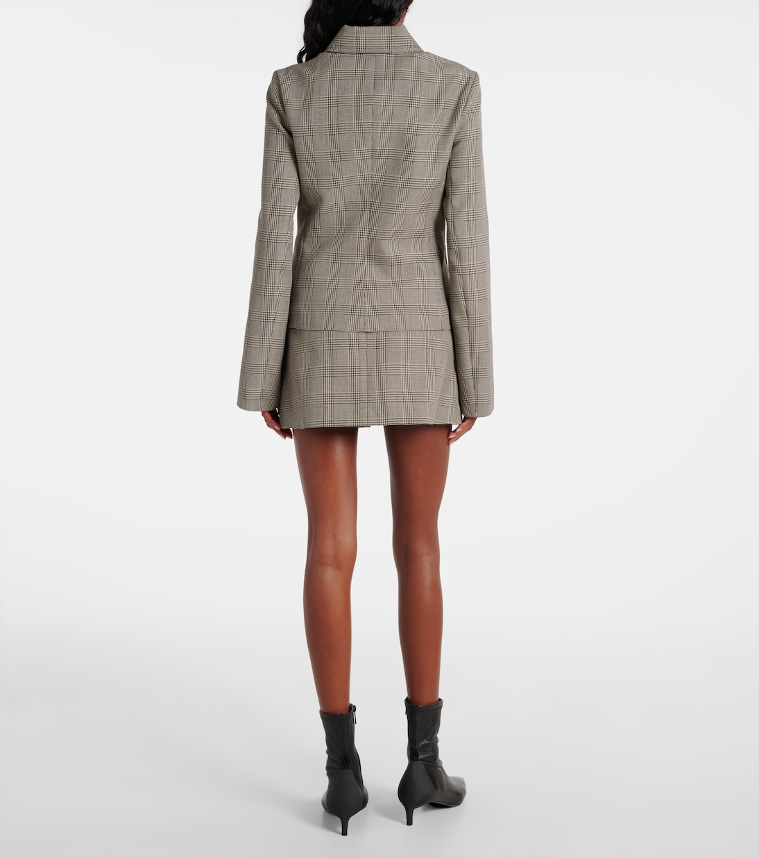 Prince of Wales check wool-blend jacket | Courrèges