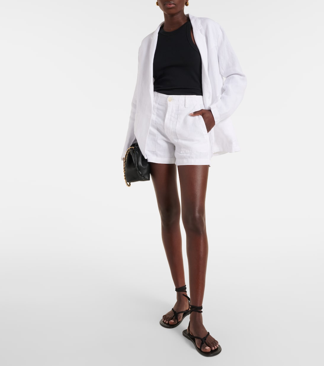 Fallon linen shorts | Velvet